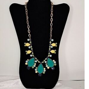 A Lilly Colorful Statement Necklace Rhinestone Gold Tone Fairy Core Royalty